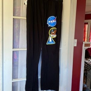 Nasa Space Shuttle Apollo 11 Drawstring Button-Fly Pajama Lounge Pants Mens